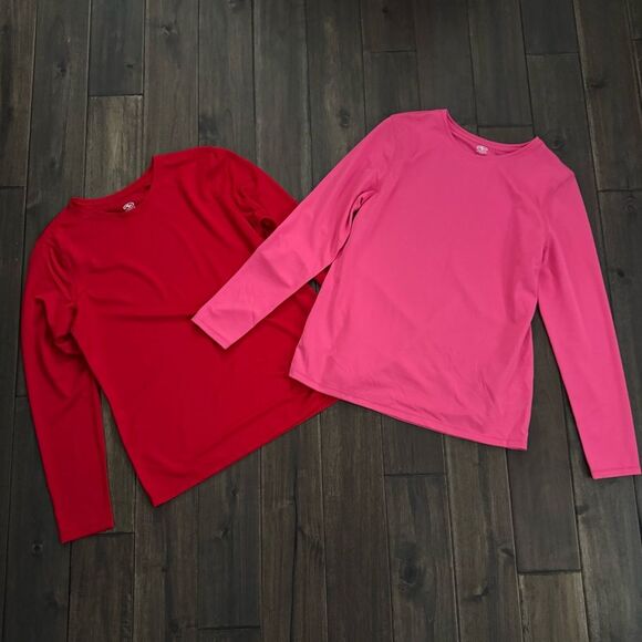 Athletic Works Bundle of 2 Dry Fit Long Sleeve Active Tees Red and Pink M - Picture 1 of 10